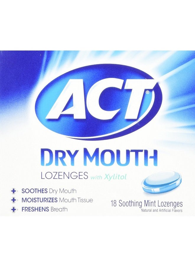 ACT Dry Mouth Lozenges With Xylitol 18 Count (Pack of 1) (Packaging May Vary)