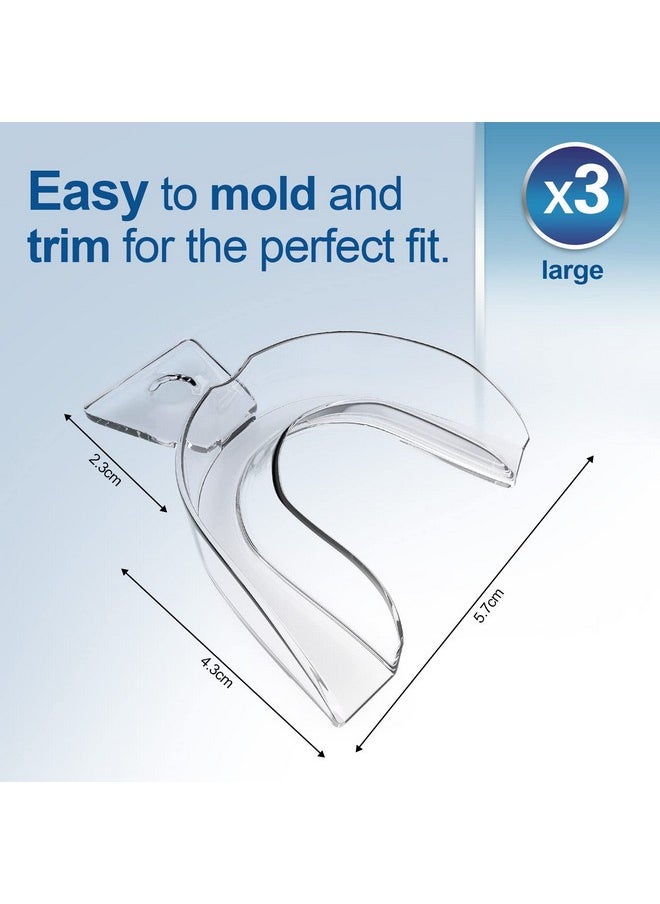 EZGO Teeth Whitening Trays, BPA Free Moldable Mouth Trays, Custom Fit, Comfortable, Trimmable Mouth Guard, Used on Teeth Grinding, Teeth Whitening, and Sports Campaign (3 Trays)