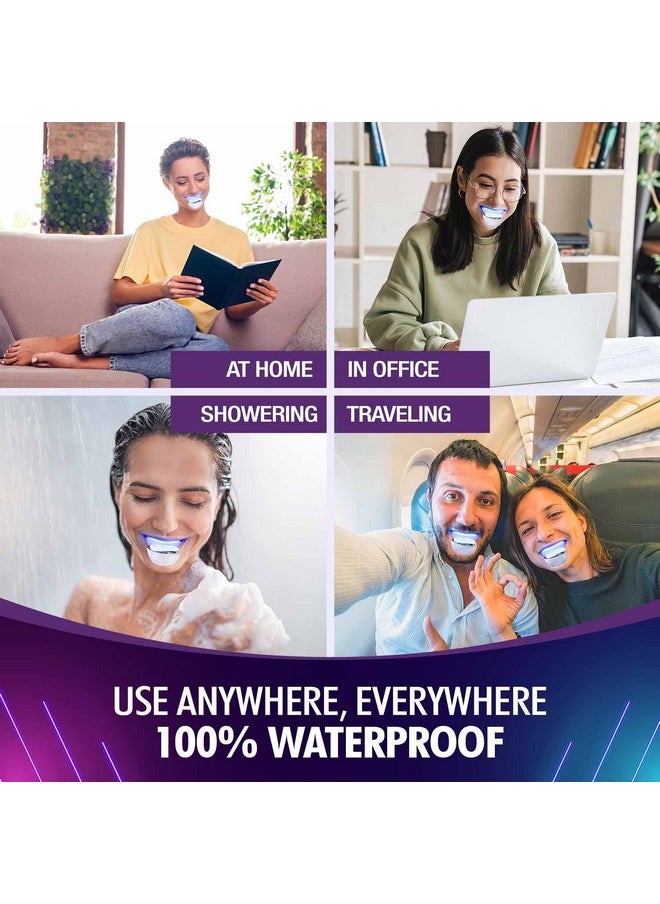 Revolutionary Teeth Whitening Kit for Sensitive Teeth - Instant Results to Help Remove Stubborn Stains, Hands-Free Waterproof Teeth Whitening Light & 4 Teeth Whitening Pens, Dentist Recommended, Vegan