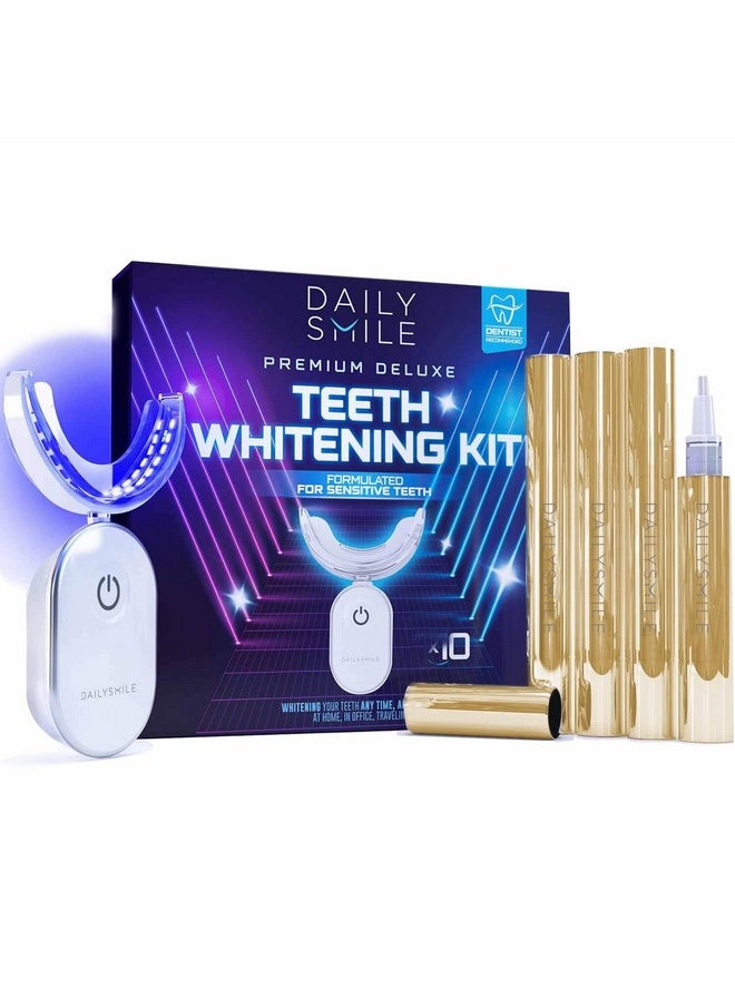 Revolutionary Teeth Whitening Kit for Sensitive Teeth - Instant Results to Help Remove Stubborn Stains, Hands-Free Waterproof Teeth Whitening Light & 4 Teeth Whitening Pens, Dentist Recommended, Vegan