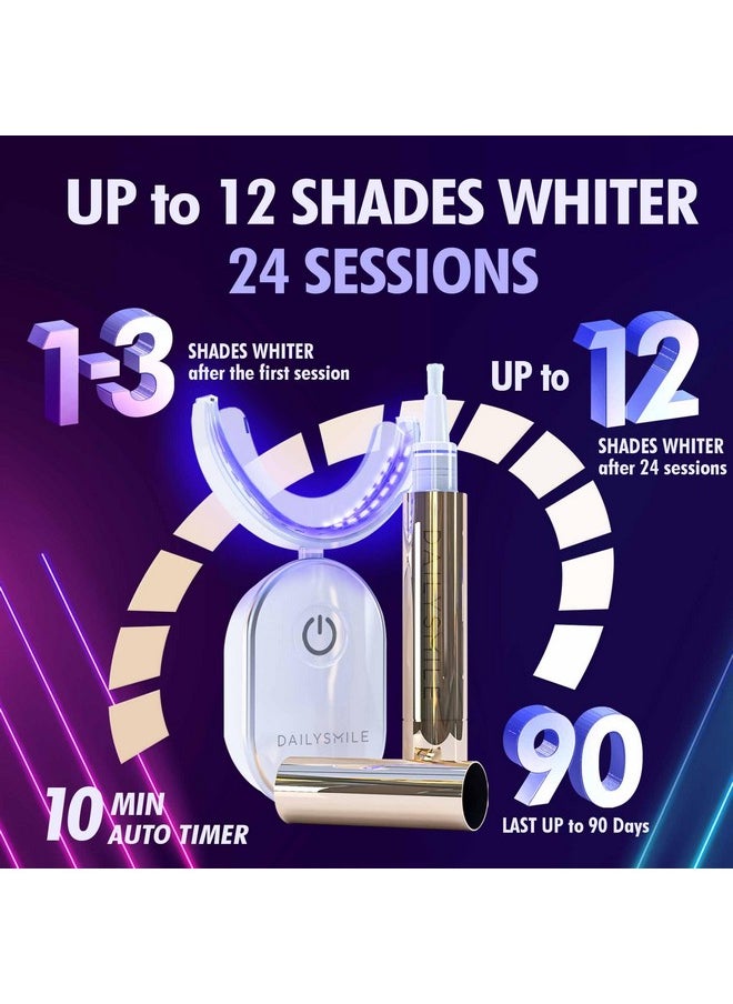 Revolutionary Teeth Whitening Kit for Sensitive Teeth - Instant Results to Help Remove Stubborn Stains, Hands-Free Waterproof Teeth Whitening Light & 4 Teeth Whitening Pens, Dentist Recommended, Vegan