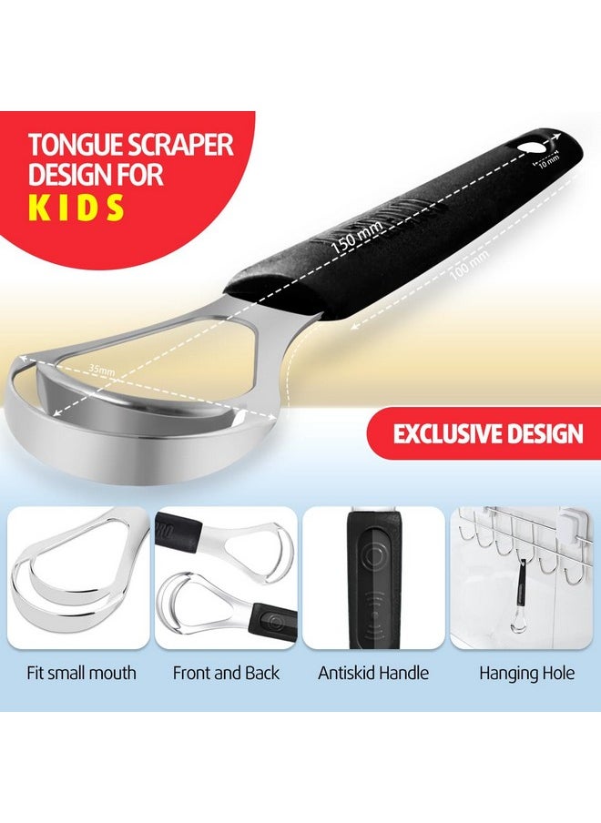 Cbiumpro 4-Pack Tongue Scraper, Metal Tongue Scraper for Adults & Kids, Durable Stainless Steel Tongue Scraper, Tongue Cleaner with Travel Case