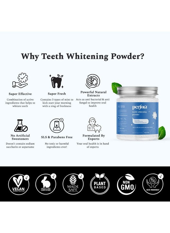 Perfora Teeth Whitening Powder & Lavender Rose Toothpaste Combo | Active Freshness Cavity Prevention & Teeth Whitening | Enamel Safe & Effective | Whitener For Complete Oral Care & Superior Cleaning
