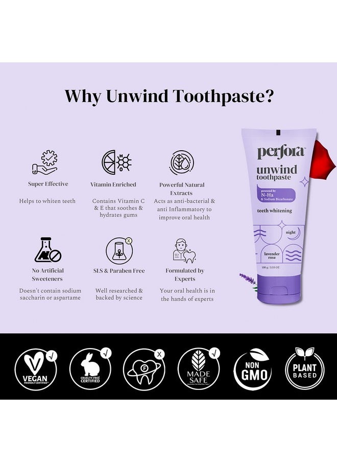 Perfora Teeth Whitening Powder & Lavender Rose Toothpaste Combo | Active Freshness Cavity Prevention & Teeth Whitening | Enamel Safe & Effective | Whitener For Complete Oral Care & Superior Cleaning