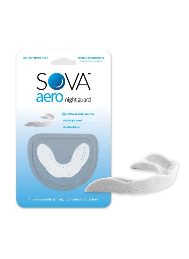 SOVA Aero Night Guard - 1.6mm Thin - Custom-Molded Fit - Protects Against Nighttime Teeth Grinding & Clenching - Odor & Taste Free - Remoldable Up to 20 Times - Non Toxic