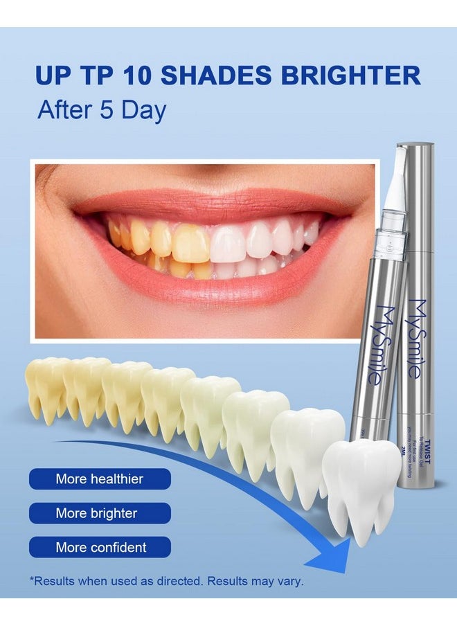 MySmile Teeth Whitening Pen 30+ Treatment Enamel Safe Tooth Whitening Gel for Teeth Sensitive-10 Min Fast Whitening Teeth-Helps to Remove Stains from Coffee, Smoking, Wines-Mint Flavor