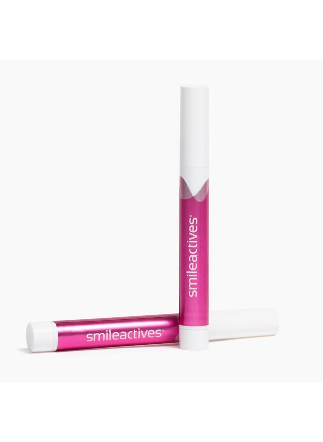 Smileactives Teeth Whitening Pen for White Smile, Fast Tooth Whitener and Stain Remover with Precision Brush Tip, Dental Quality Whitening Gel, Travel Pen, Easy to Use, Winterberry Flavor, 2 Pack
