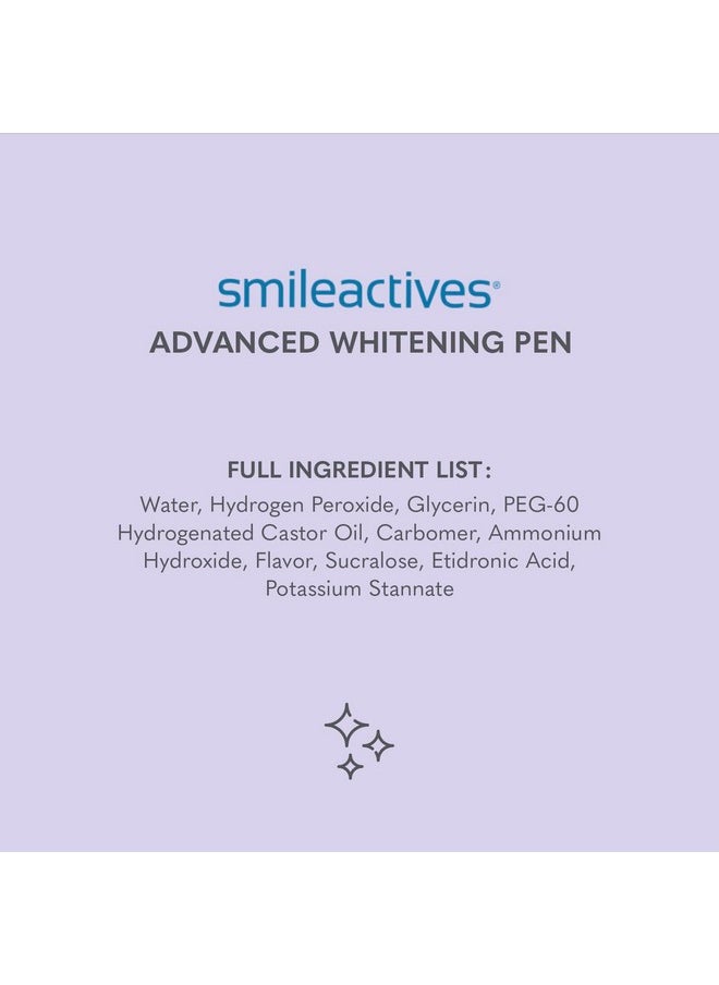 Smileactives Teeth Whitening Pen for White Smile, Fast Tooth Whitener and Stain Remover with Precision Brush Tip, Dental Quality Whitening Gel, Travel Pen, Easy to Use, Winterberry Flavor, 2 Pack
