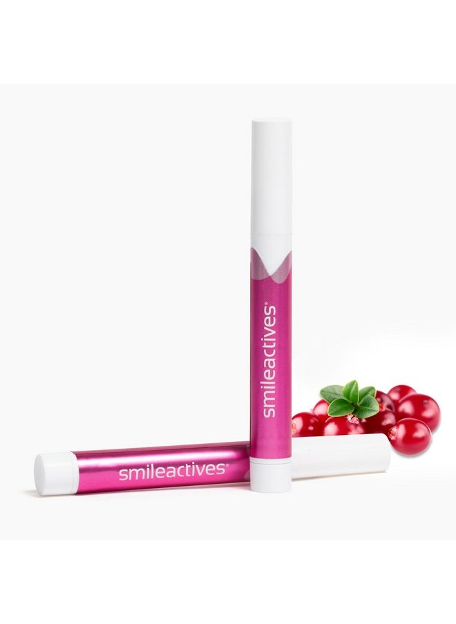 Smileactives Teeth Whitening Pen for White Smile, Fast Tooth Whitener and Stain Remover with Precision Brush Tip, Dental Quality Whitening Gel, Travel Pen, Easy to Use, Winterberry Flavor, 2 Pack