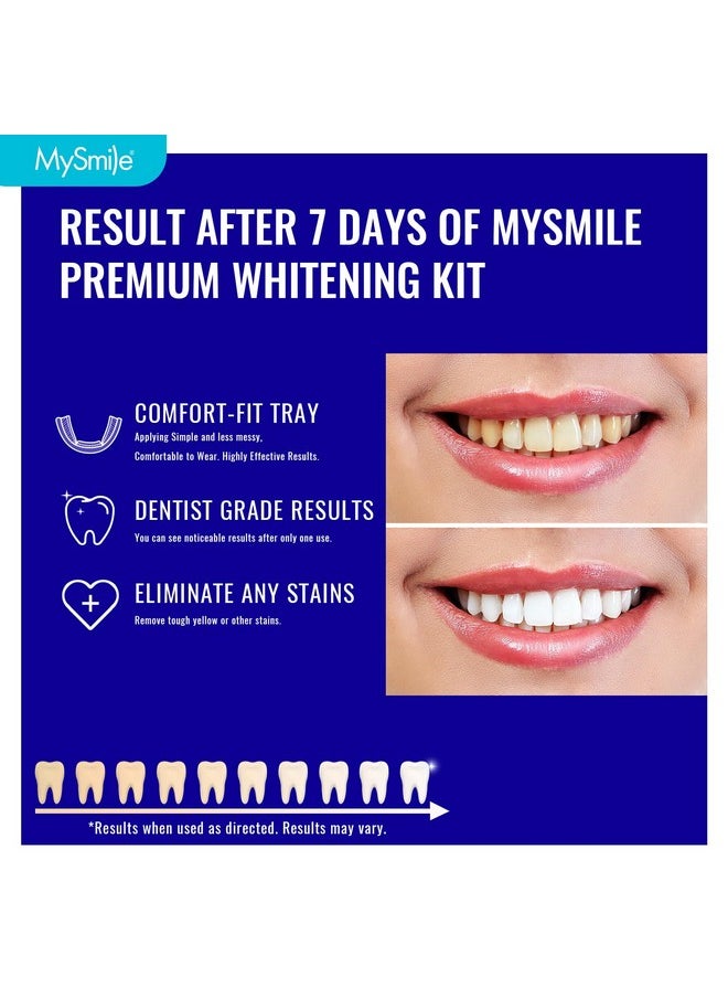 MySmile 7 Treatments Prefilled Teeth Whitening Trays Kit with12% Hydrogen Peroxide Teeth whitening Gel for Sensitive Teeth, Fast-Result Vegan Teeth Whitener Tooth Stain Remover, Mint Flavor