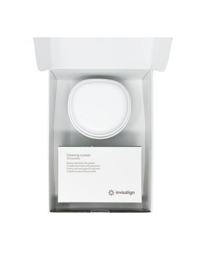 INVISALIGN Cleaning Crystals for Clear Aligners and Retainers with Tub, (50 Packets)