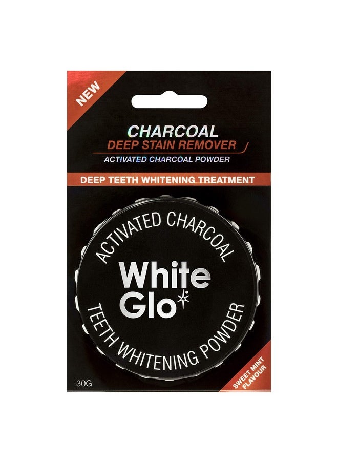 White Glo Activated Charcoal Teeth Whitening Powder, Highly Absobent to Clean Deep Stains and Discolouration, Fresh Mint Flavour (Pack of 6)