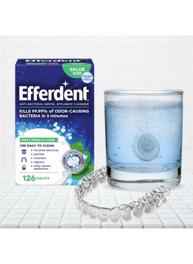 Efferdent Retainer Cleaning Tablets, Denture Cleaning Tablets for Dental Appliances, Minty Fresh & Clean, 44 Count, (Pack of 1)