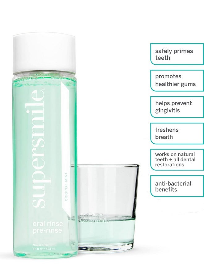 Supersmile Oral Rinse Mouthwash - Clinically Formulated Mint Flavored Sugar Free Dental Mouthwash - Fresh Breath - Anti-Germicidal - Alcohol-Free (16 Fl Oz)