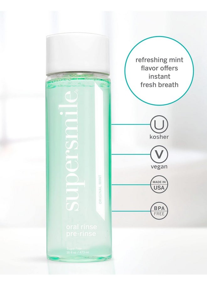 Supersmile Oral Rinse Mouthwash - Clinically Formulated Mint Flavored Sugar Free Dental Mouthwash - Fresh Breath - Anti-Germicidal - Alcohol-Free (16 Fl Oz)