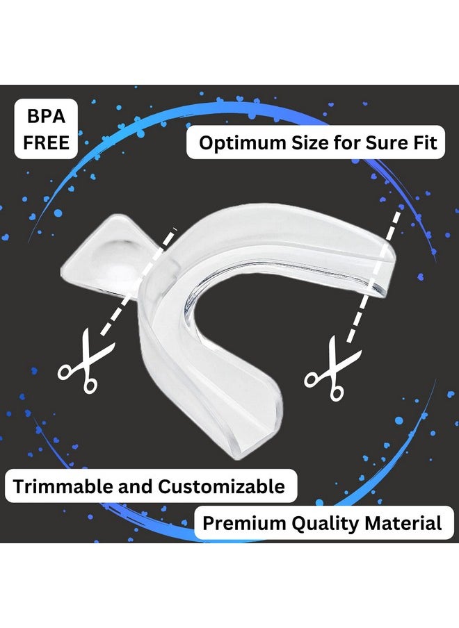 Teeth Whitening Trays Moldable Mouth Tray 2 Dental Trays Teeth Whitening Light for Faster Stain Removal Included Form Shape Perfectly Mouth Dental Tooth Compatible with Opalescence Whitener Bleaching