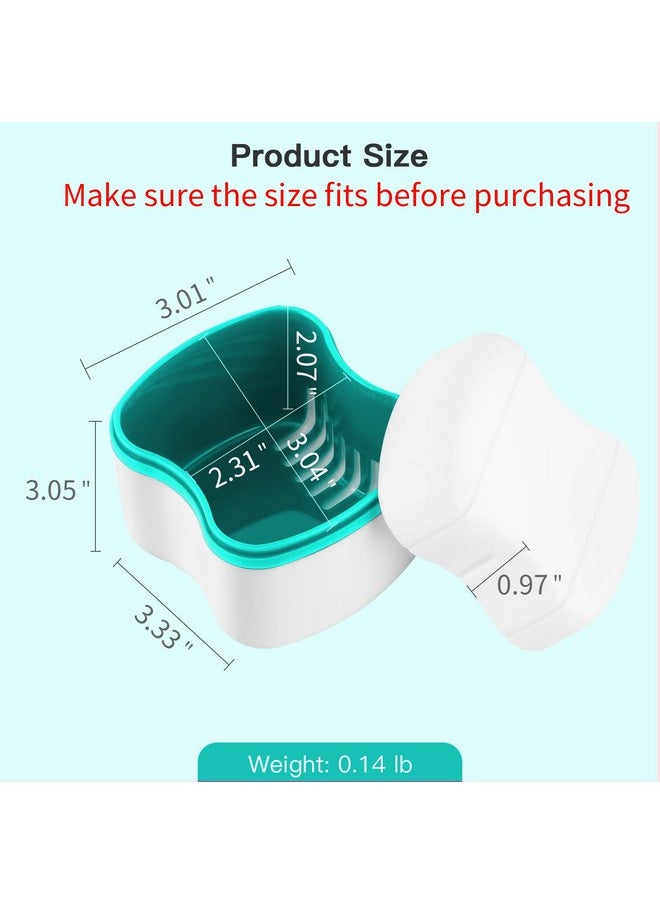 Denture Bath Case with Strainer Basket, Orthodontic Dental Retainer Storage Soak Container Cleaning Soaking Cup, Moth Guard Storage Box Holder for Office|Travel|Household