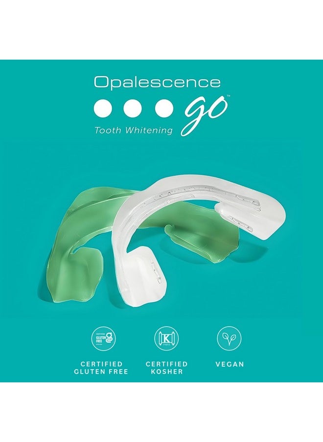 Opalescence Go - Prefilled Teeth Whitening Trays - Original 15% - (4 Treatments) - Hydrogen Peroxide with PF - Cool Mint - Made by Ultradent. 4648-1