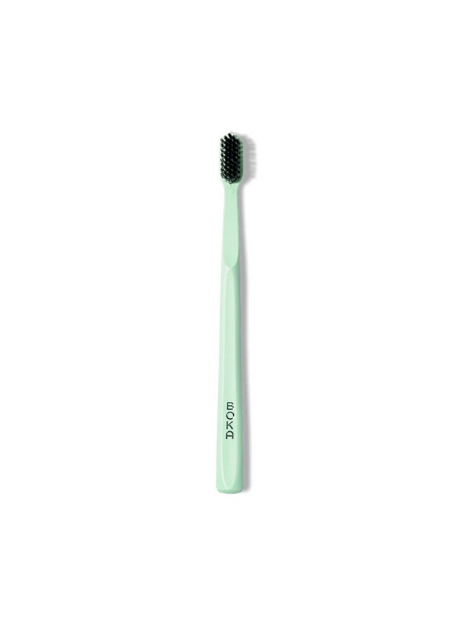 Boka Classic Denture Brushes with Activated-Charcoal, Extra Soft Dental Toothbrush with Bioplastic Handle and Cap, Dentist-Approved for Adults and Kids (Pack of 1, Mint)
