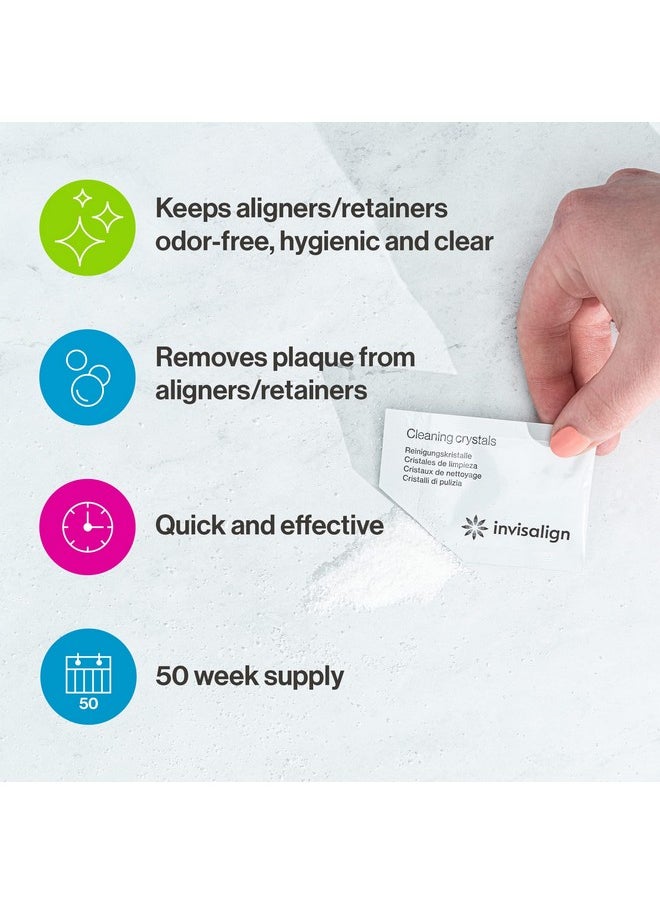 INVISALIGN Cleaning Crystals for Clear Aligners and Retainers, (50 Packets)