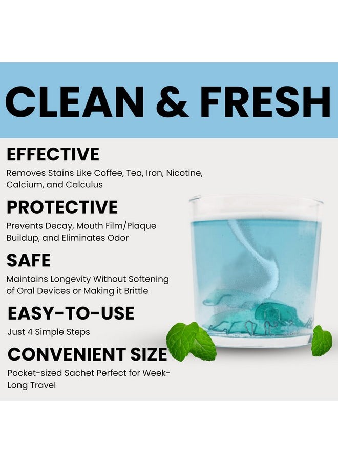 Smile Again Retainer Cleaner | 180 Cleanings (22 Pack/6 Month Supply) | For Clear Aligners, Dentures, Retainers, Mouth Guards & Night Guards - Cleaning Crystals, Mint