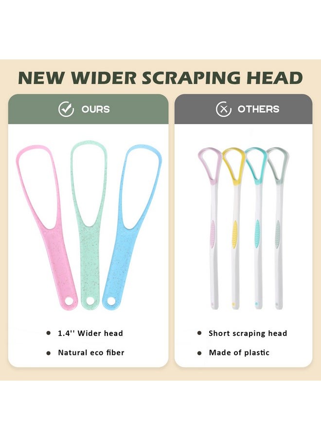 Tongue Scraper Cleaner PETA Approved Vegan Natural Eco Fiber Material 100% BPA Free Tongue Scrapers for Oral Care & Hygiene - 3 Count