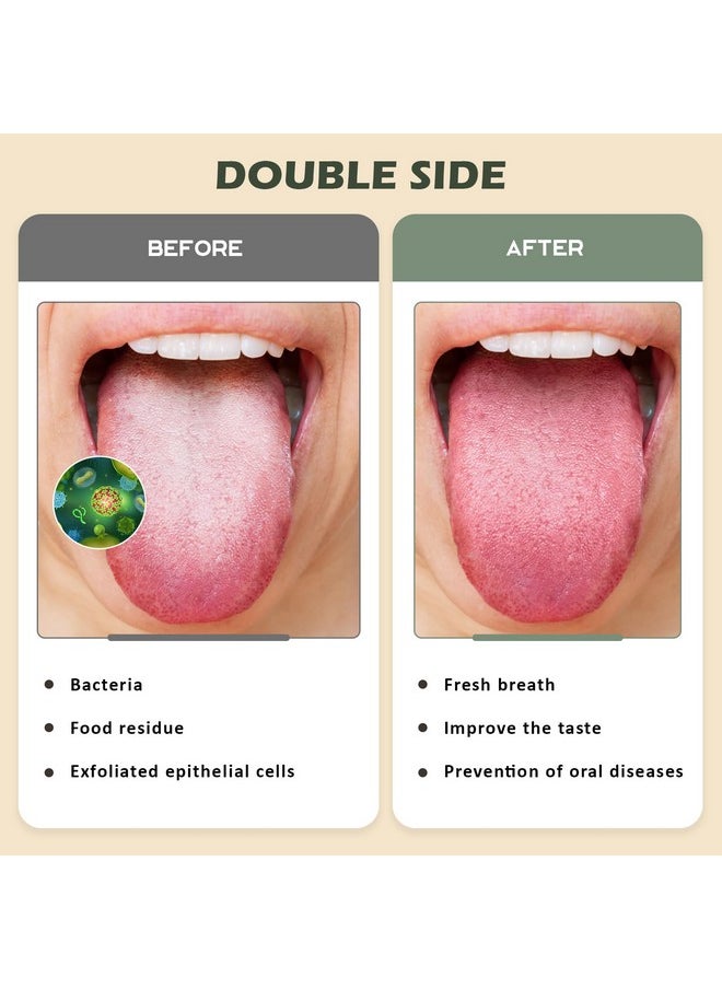 Tongue Scraper Cleaner PETA Approved Vegan Natural Eco Fiber Material 100% BPA Free Tongue Scrapers for Oral Care & Hygiene - 3 Count