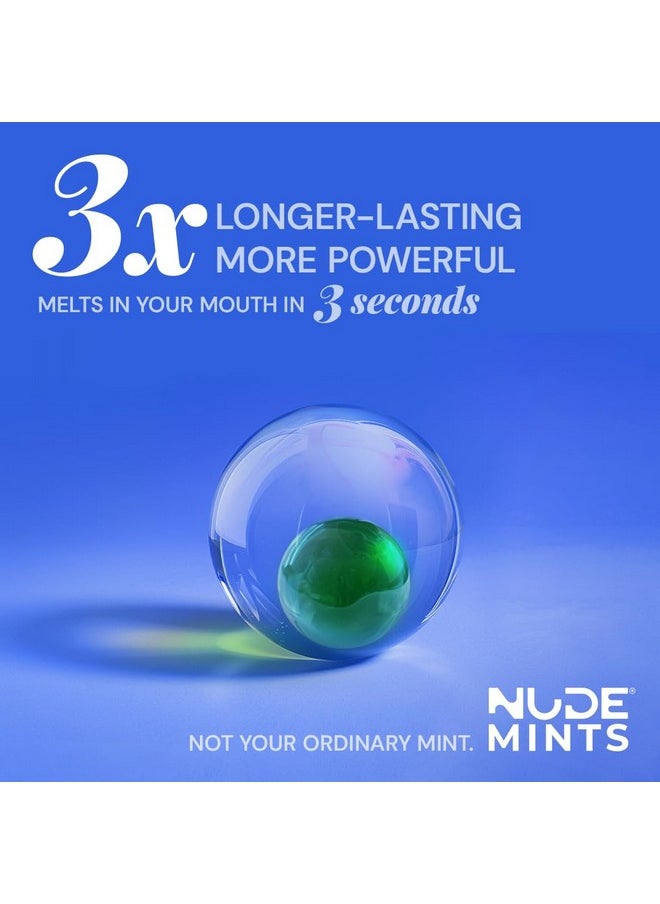 NUDE MINTS | Dual Action Liquid Capsules | Mouth Watering Mint - Lasts 3X Longer - 3X Stronger - Extreme Bad Breath Treatment For Adults - Sugar Free, 0 Calorie - Variety - 5 Pack - 150 Capsules