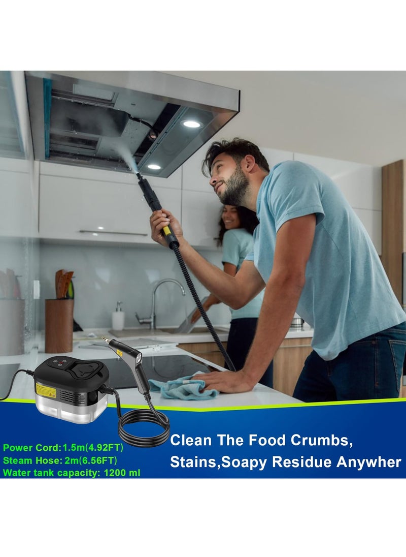 Steam Cleaner, 4.5Bar Pressurized Steamer for Cleaning, Multi-Purpose Steamer for Home, Handheld Steam Cleaner, with 6pcs Accessories, Car Steamer, Portable Steam Cleaner for Kitchen, Bathroom, Tile