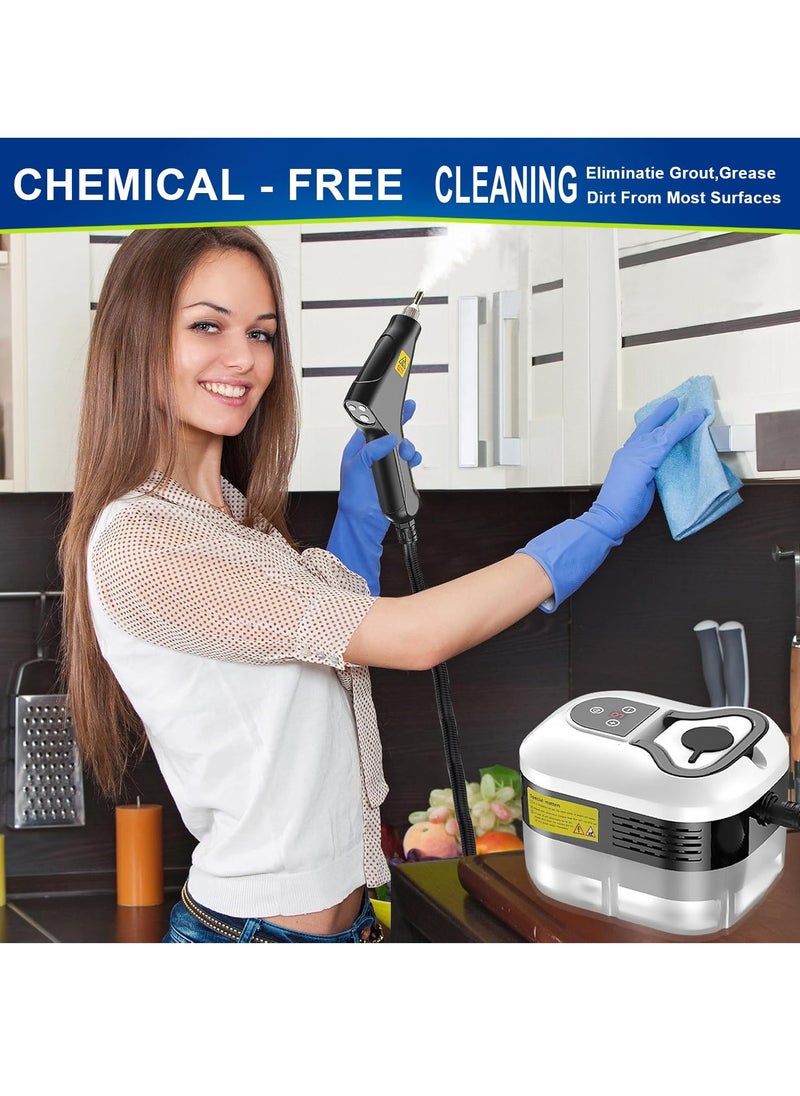 Steam Cleaner, 4.5Bar Pressurized Steamer for Cleaning, Multi-Purpose Steamer for Home, Handheld Steam Cleaner, with 6pcs Accessories, Car Steamer, Portable Steam Cleaner for Kitchen, Bathroom, Tile