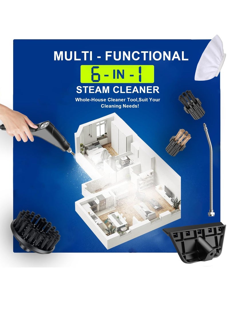 Steam Cleaner, 4.5Bar Pressurized Steamer for Cleaning, Multi-Purpose Steamer for Home, Handheld Steam Cleaner, with 6pcs Accessories, Car Steamer, Portable Steam Cleaner for Kitchen, Bathroom, Tile