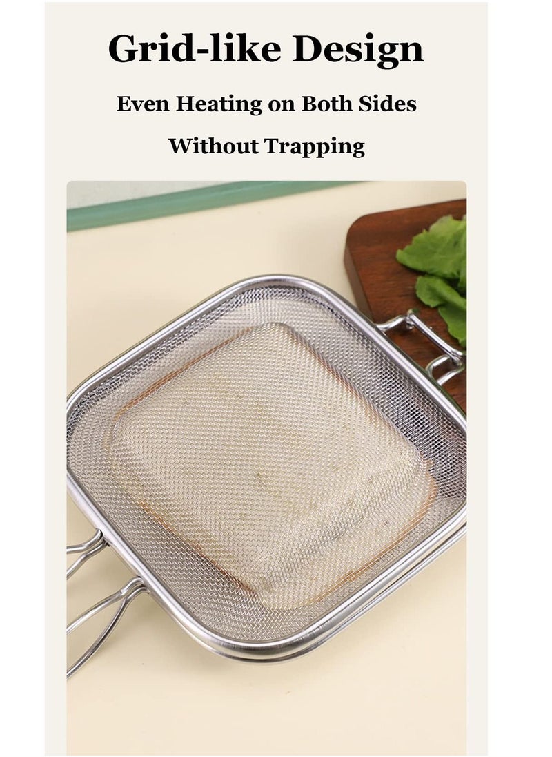 1 Pcs Sandwich Cage Grill for Oven Stainless Steel Clip Maker Bread Rack Toaster Accessory