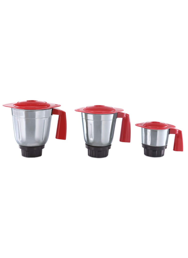 USHA SpeedMax 500-Watt Copper Motor Mixer Grinder with 3 Jars (Red/Black)