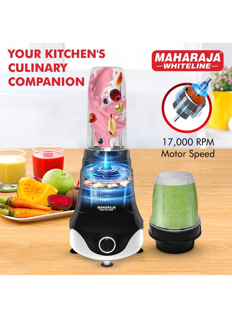 Maharaja Whiteline Xpress Blend Mixer Grinder With 3 Jars 400 Watt- Mx-280 (Black & White) Plastic