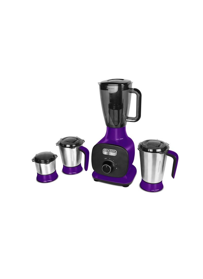 Faber 1000W Juicer Mixer Grinder with 3 Stainless Steel Jar+ 1 Fruit Filter (FMG Candy 1000 3J+1 Pc),Plum