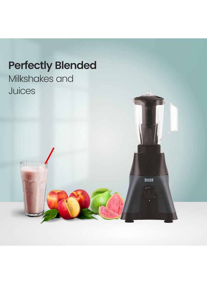 BOSS Cyclone X 750 W Mixer Grinder With 4 Jars (3 Stainless Steel Jars + 1 Juicer Jar) 4 Super Efficient Stainless Blades, 5 Years Warranty, Black, 750 watts