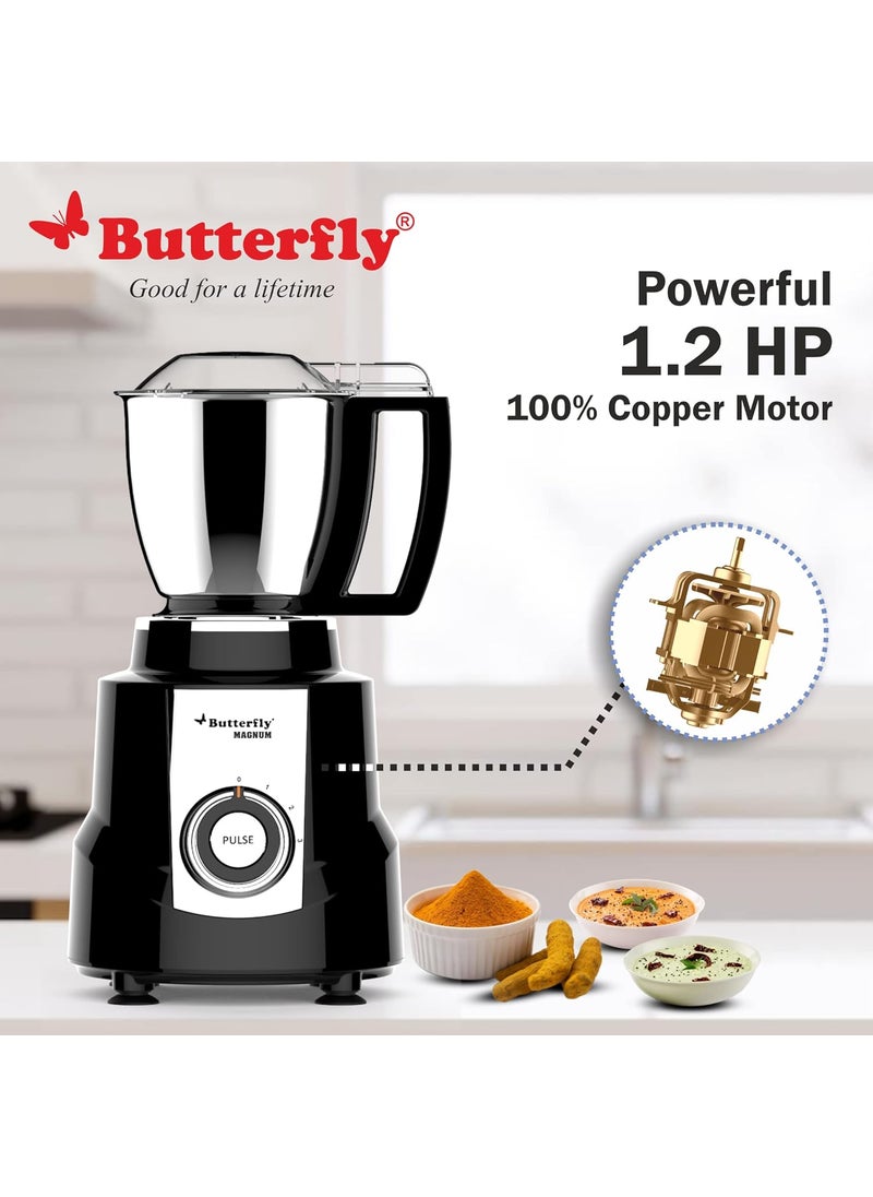 Butterfly Magnum 1.2 Hp Mixer Grinder 3 Jar, 900 Watt, Black
