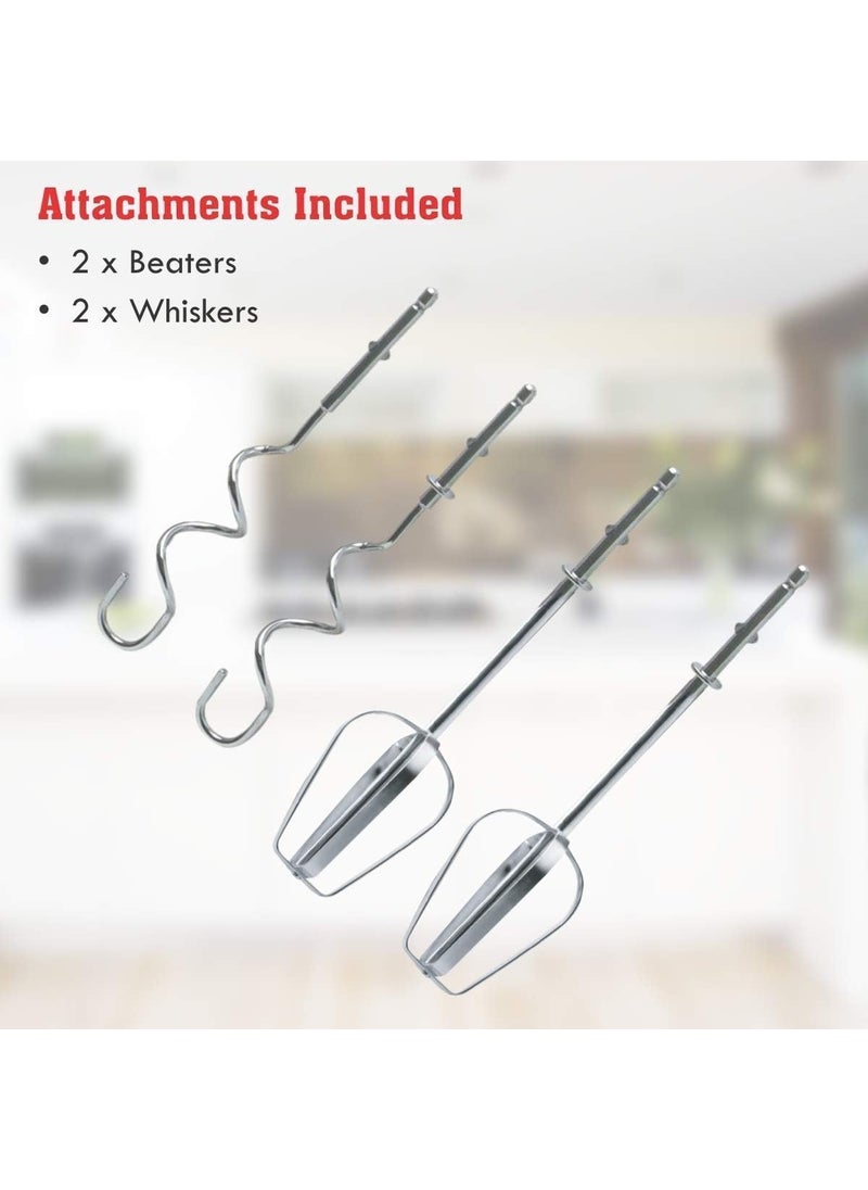 SHOPOLIFE Eggs Beater Cake Cream Maker Eletric Blender Mixer Grinder || Various 7 Speed Control Electric Beater For Whipping Cream & Cake Mixer || 2 Stainless Steel Beaters & 2 Dough Hooks