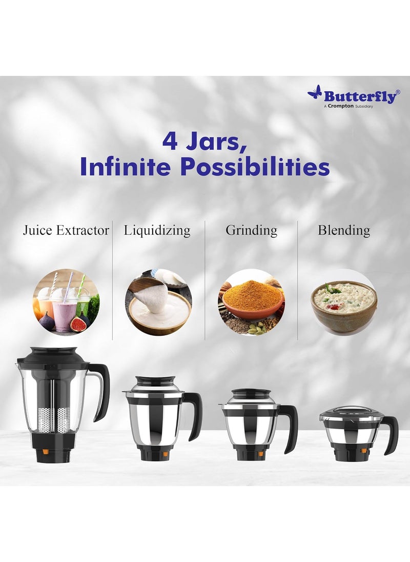 Butterfly Matchless Mixer Grinder 4J, 110 V, Grey, 550 Watts