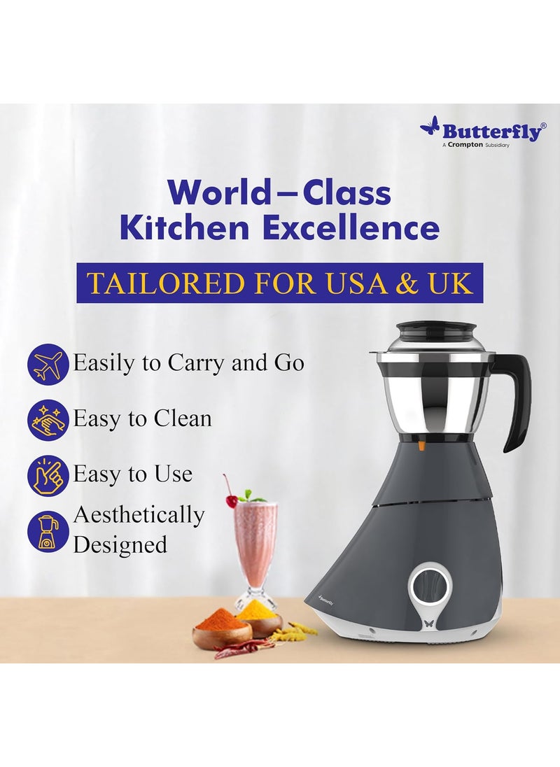 Butterfly Matchless Mixer Grinder 4J, 110 V, Grey, 550 Watts