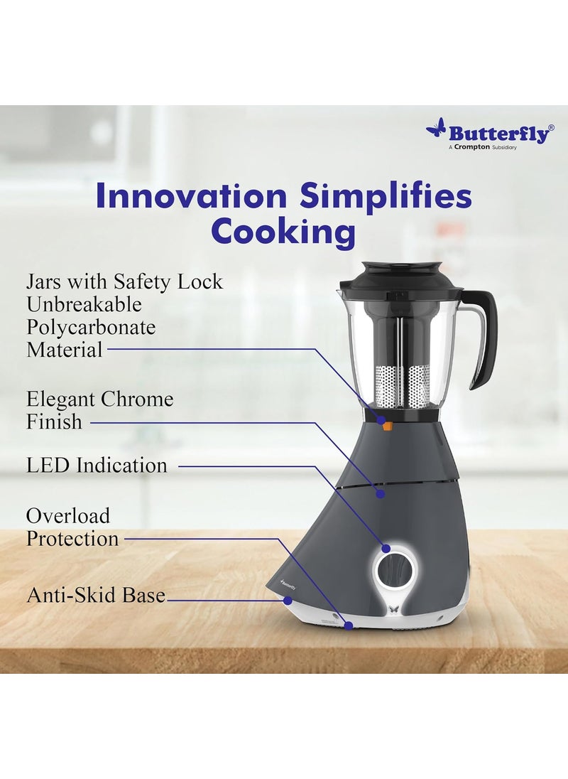 Butterfly Matchless Mixer Grinder 4J, 110 V, Grey, 550 Watts