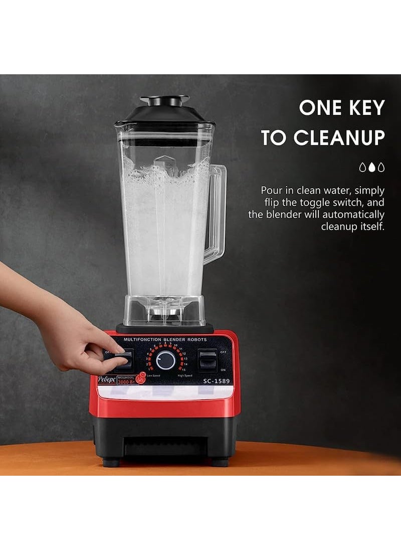 Professional/Commercial High Speed 25000RPM Multifunctional Blender, Mixer Grinder 2000W, 100% Copper Motor, Mixer Blender with 2 Ltr BPA Free Unbreakable Jar (Orange, 2 Jar)