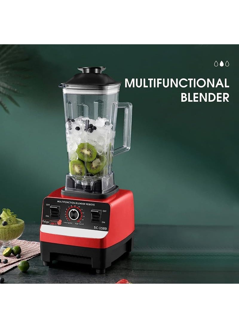 Professional/Commercial High Speed 25000RPM Multifunctional Blender, Mixer Grinder 2000W, 100% Copper Motor, Mixer Blender with 2 Ltr BPA Free Unbreakable Jar (Orange, 2 Jar)