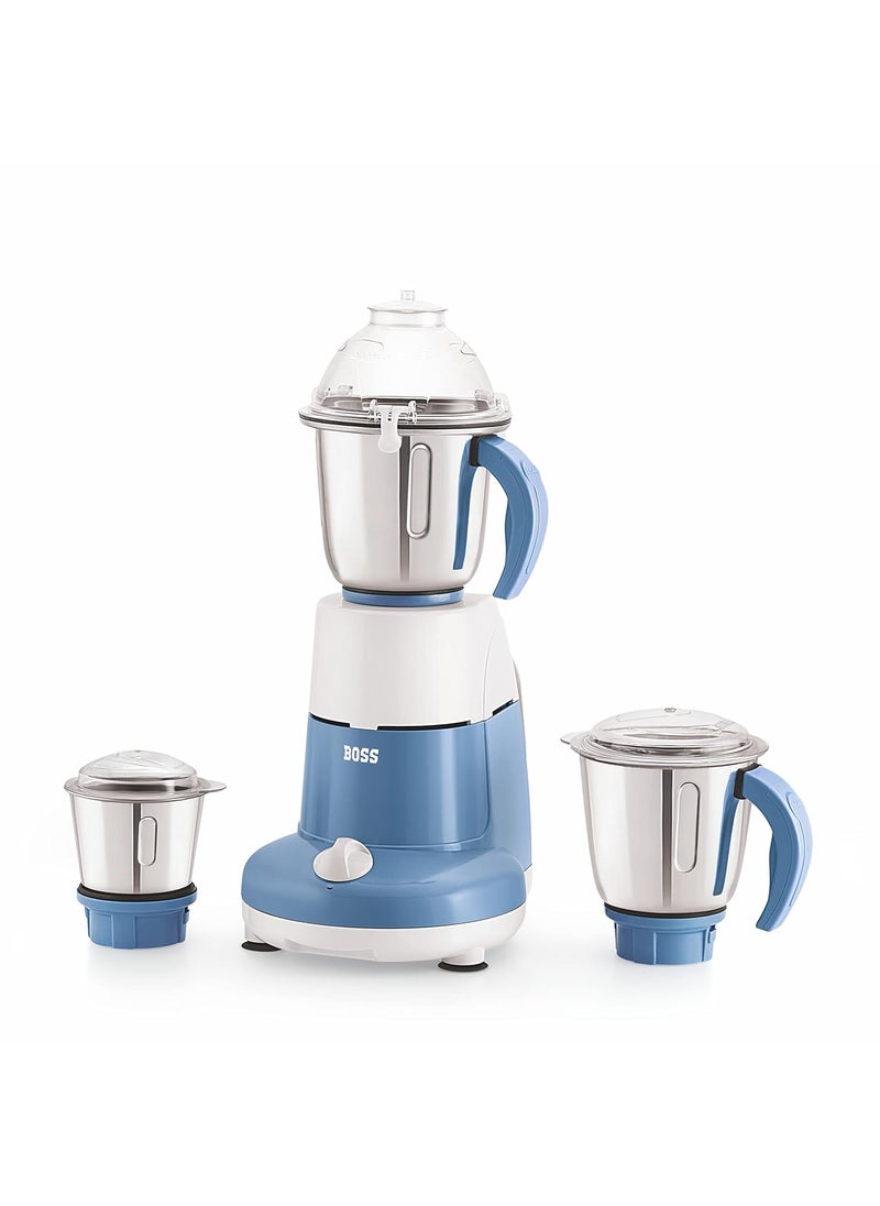 BOSS Excel Pro Mixer Grinder, 750 W, 3 Jars, (Blue)