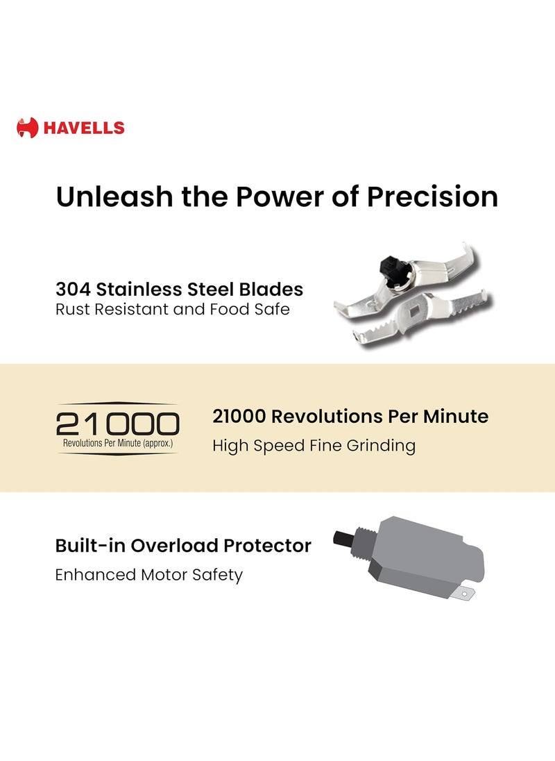 Havells Mixwell - N 500W 3 Jar Mixer Grinder