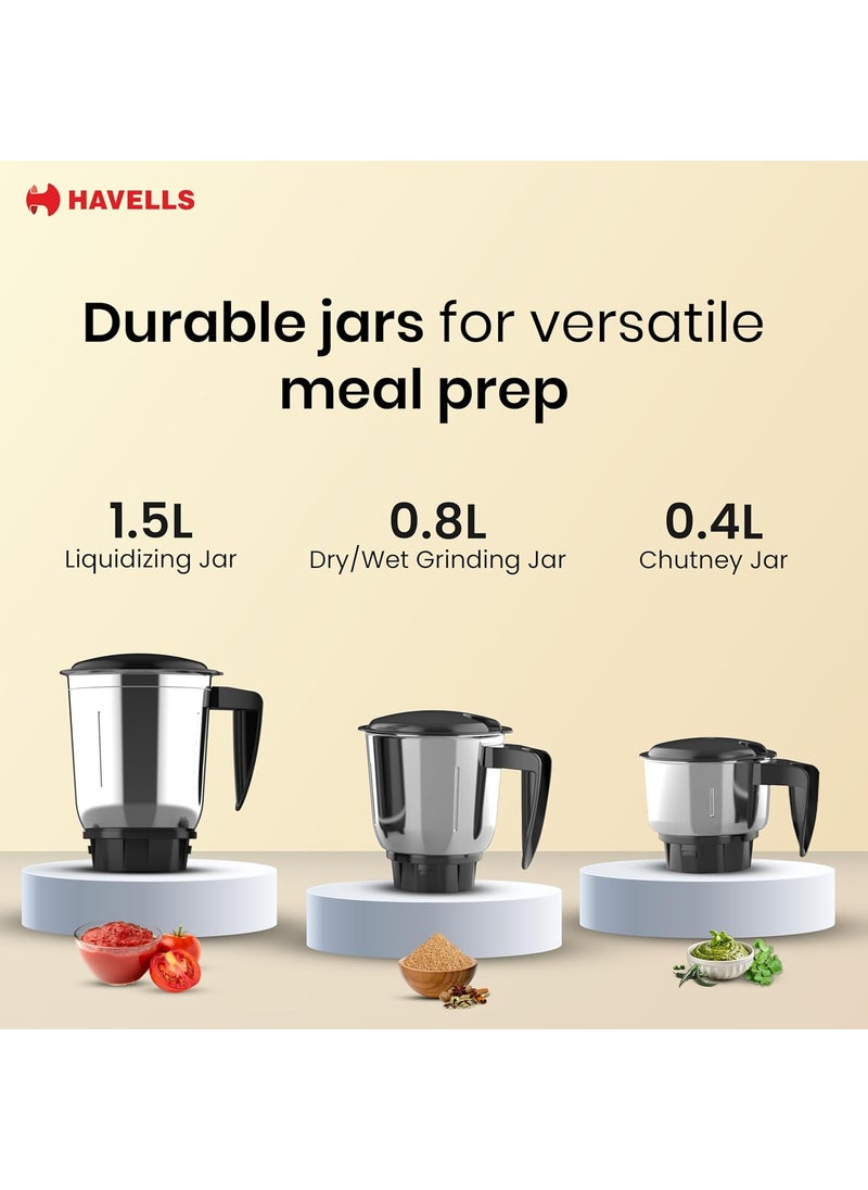 Havells Mixwell - N 500W 3 Jar Mixer Grinder