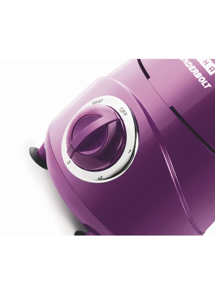 USHA Thunderbolt 800W with 3 Jars, 100% Copper Motor, 3 multi-purpose heavy gauge SS Jars with flow breakers, Metallic Finish, 5 Years Warranty on Motor (Lavender Sparkle)