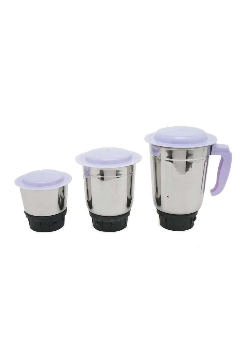 SWISS MILITARY CAMELLIA Mixer Grinder, 3 Stainless Steel Leak-Proof Jars With Multifunctional Blades, 550w, 3 Level Speed with Pulse Function, White & Pink