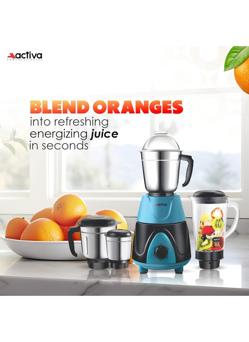 ACTIVA Megamix 1000 Watts Powerful Motor Mixer Grinder With 4 Jars come with 2 Years Motor Warranty (Red)