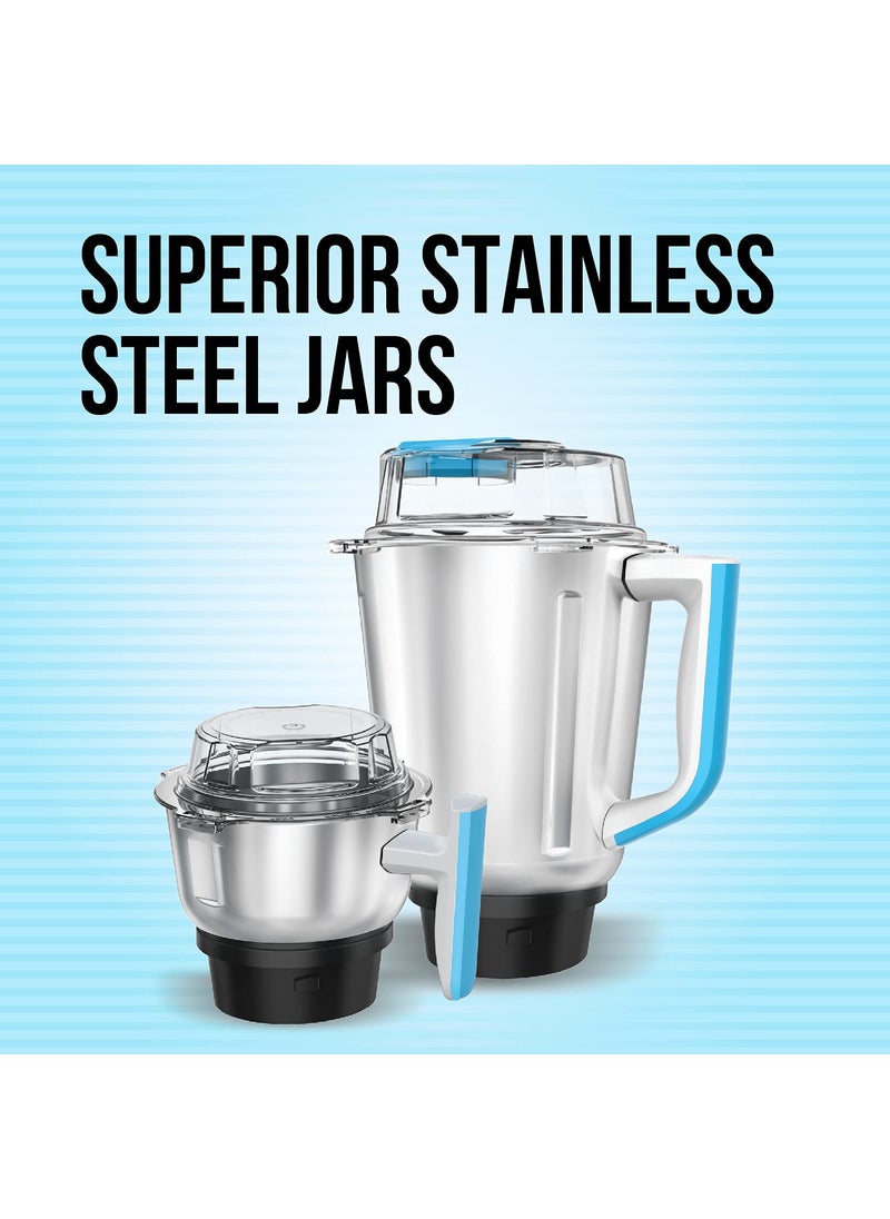Havells Momenta NV 750 Watt Mixer Grinder with 3 Stainless Steel Jar, SS-304 Grade Blades & 5 year motor warranty (Blue)